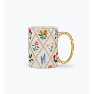 RIFLE PAPER CO. Garden Study Floral Print Porcelain Coffee Mug, Made with Quality Materials, 12oz Capacity, Hand Wash Only, Savor Everyday Moments with Each Sip
