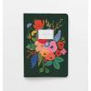 RIFLE PAPER CO. Assorted Set of 3 Jane Austen Notebooks, 8.5″ L x 6″ W, Set Of 3, 64 Ruled Pages With Gold Ink, Full-Color Die-Cut Canvas Cover With White Text Paper Interior(Multicolor)