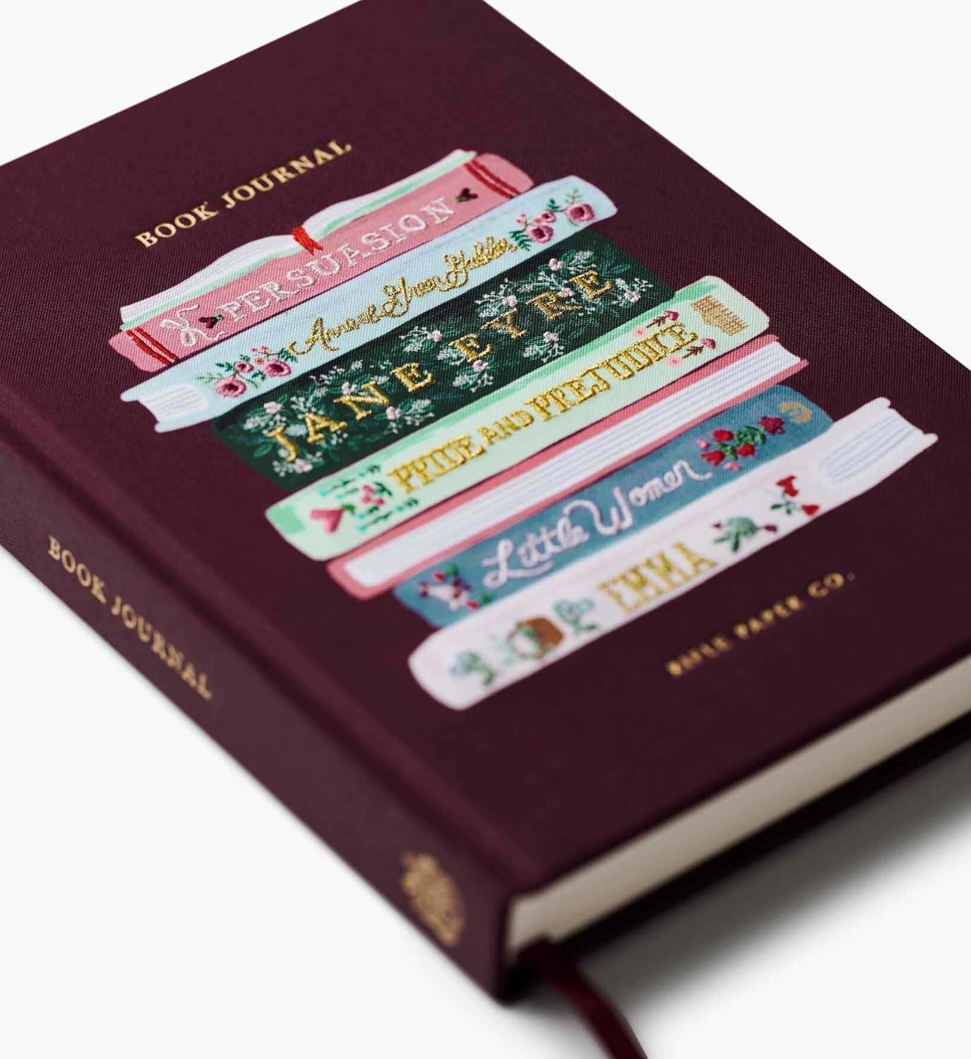 imageRIFLE PAPER CO Ladies Night Book Club Embroidered Book Journal 240 Lined Pages PlaceKeeping Grosgrain Ribbon Uncoated AcidFree Paper 575 W x 8 L x 1 H