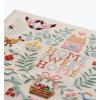 RIFLE PAPER CO. Home Sweet Home Embroidered Fabric Guest Book, Hard Cover Wrapped in Book Cloth & Ribbon Bookmark, (144 Ruled Pages Metallic Gold Ink, 10.25″ W × 8.25″ L)(Home Sweet Home)
