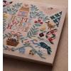 RIFLE PAPER CO. Home Sweet Home Embroidered Fabric Guest Book, Hard Cover Wrapped in Book Cloth & Ribbon Bookmark, (144 Ruled Pages Metallic Gold Ink, 10.25″ W × 8.25″ L)(Home Sweet Home)