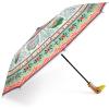 RIFLE PAPER CO. Home Sweet Home Pattern Compact Folding Umbrella, Full Coverage Design, Auto Open Feature, Classic Wooden Duck Handle, 17.13″ L Closed