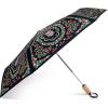 RIFLE PAPER CO. Rosette Floral Pattern Umbrella, Includes Matching Storage Sleeve, Portable 11.13″ Fold Up Size, Auto Open and Close, Wooden Handle, Printed in Full Color