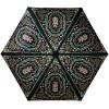 RIFLE PAPER CO. Rosette Floral Pattern Umbrella, Includes Matching Storage Sleeve, Portable 11.13″ Fold Up Size, Auto Open and Close, Wooden Handle, Printed in Full Color