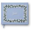 RIFLE PAPER CO. Home Sweet Home Embroidered Fabric Guest Book, Hard Cover Wrapped in Book Cloth & Ribbon Bookmark, (144 Ruled Pages Metallic Gold Ink, 10.25″ W × 8.25″ L)(Hydrangea)