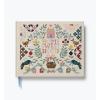 RIFLE PAPER CO. Home Sweet Home Embroidered Fabric Guest Book, Hard Cover Wrapped in Book Cloth & Ribbon Bookmark, (144 Ruled Pages Metallic Gold Ink, 10.25″ W × 8.25″ L)(Home Sweet Home)