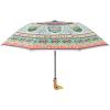 RIFLE PAPER CO. Home Sweet Home Pattern Compact Folding Umbrella, Full Coverage Design, Auto Open Feature, Classic Wooden Duck Handle, 17.13″ L Closed