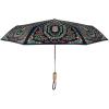 RIFLE PAPER CO. Rosette Floral Pattern Umbrella, Includes Matching Storage Sleeve, Portable 11.13″ Fold Up Size, Auto Open and Close, Wooden Handle, Printed in Full Color