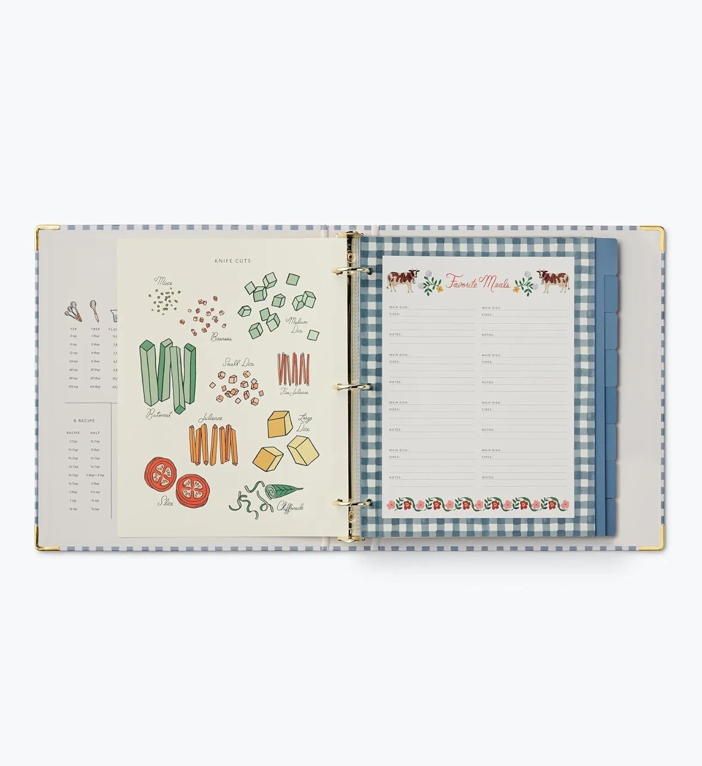 imageRIFLE PAPER CO Home Sweet Home Recipe Organizer Binder 1 ThreeRing Binder with Illustrated Cover Holds 175 Recipes Includes 3 Tabbed Dividers and 6 Adhesive Labels Reinforced Metal CornersHome Sweet Home