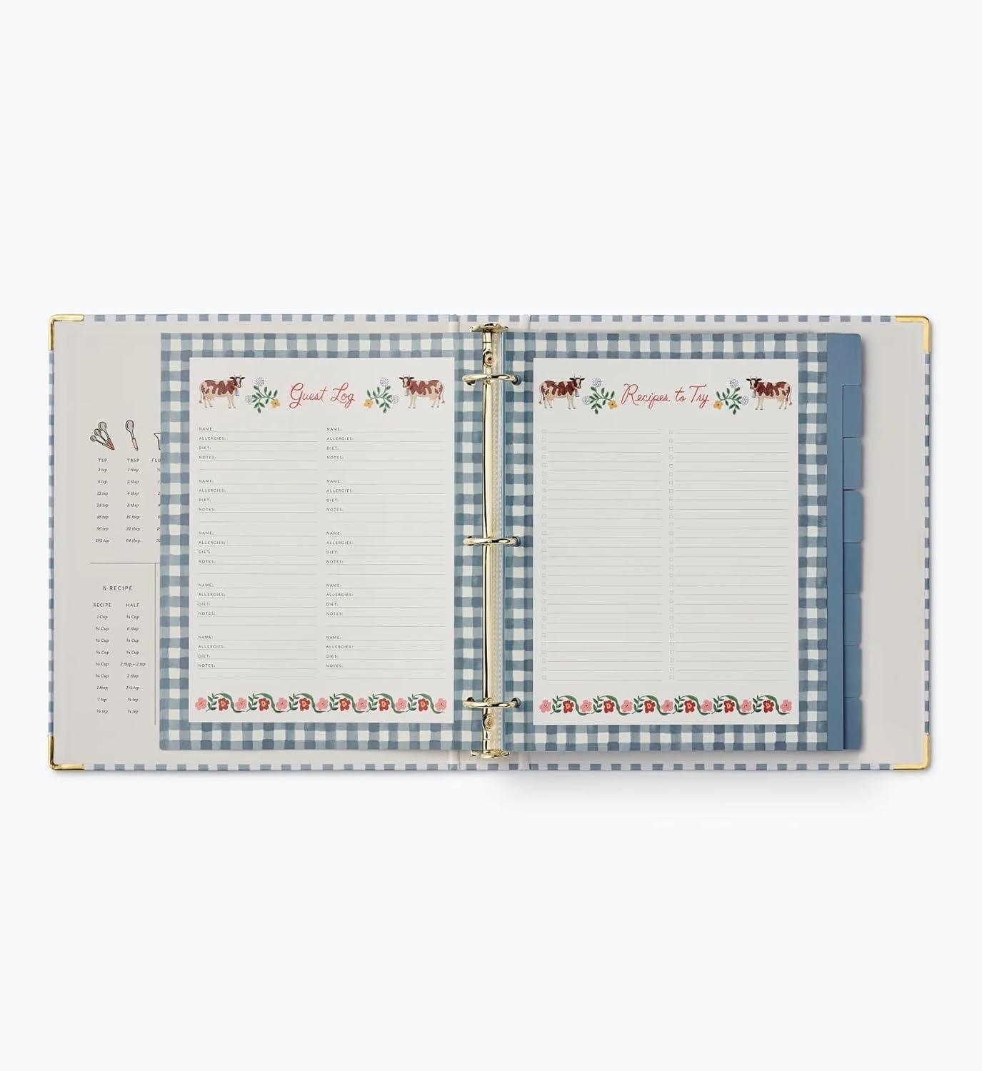 imageRIFLE PAPER CO Home Sweet Home Recipe Organizer Binder 1 ThreeRing Binder with Illustrated Cover Holds 175 Recipes Includes 3 Tabbed Dividers and 6 Adhesive Labels Reinforced Metal CornersHome Sweet Home