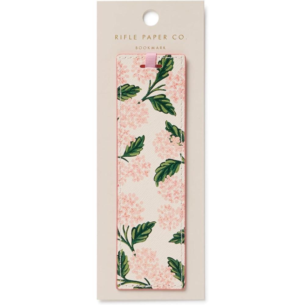 imageRIFLE PAPER CO Pink Hydrangea Bookmark wGrosgrain Pink Ribbon Page Marker 175 x 6 Large StayPut NonSlip Floral Bookmark for Planners Books amp JournalsPink Hydrangea