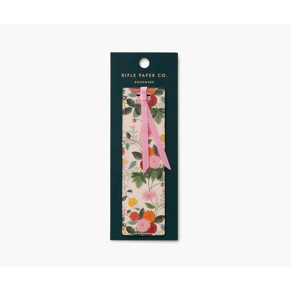 imageRIFLE PAPER CO Pink Hydrangea Bookmark wGrosgrain Pink Ribbon Page Marker 175 x 6 Large StayPut NonSlip Floral Bookmark for Planners Books amp JournalsDahlia