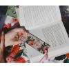 RIFLE PAPER CO. Pink Hydrangea Bookmark w/Grosgrain Pink Ribbon Page Marker, 1.75″ x 6″ Large Stay-Put Non-Slip Floral Bookmark for Planners, Books & Journals(Dahlia)
