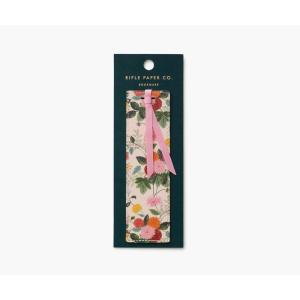 RIFLE PAPER CO. Pink Hydrangea Bookmark w/Grosgrain Pink Ribbon Page Marker, 1.75″ x 6″ Large Stay-Put Non-Slip Floral Bookmark for Planners, Books & Journals(Dahlia)