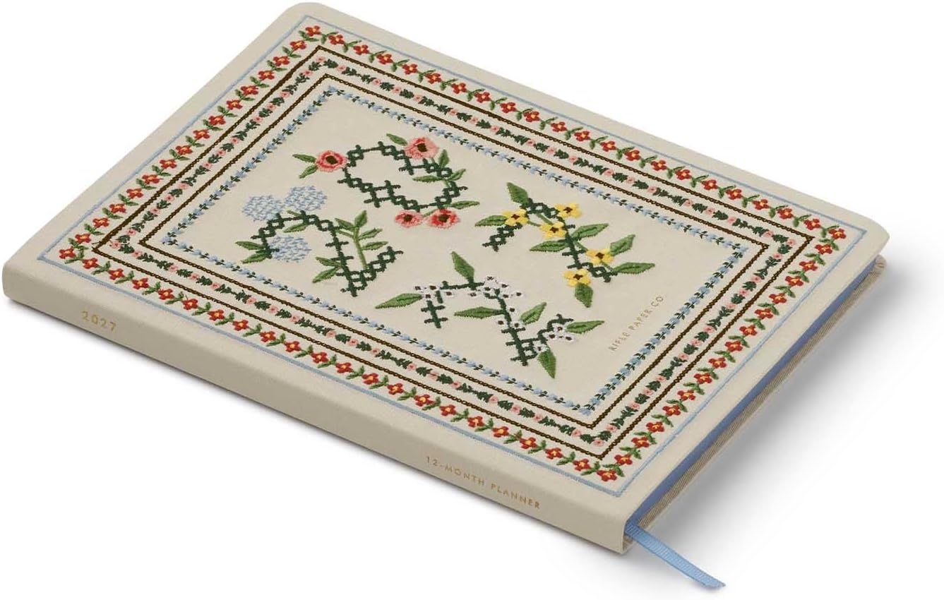 imageRIFLE PAPER CO 2027 12Month Bookbound Planner Keep Your Plans for the New Year Organized Effortless and Beautiful Planning Featuring Heritage Sampler Pattern