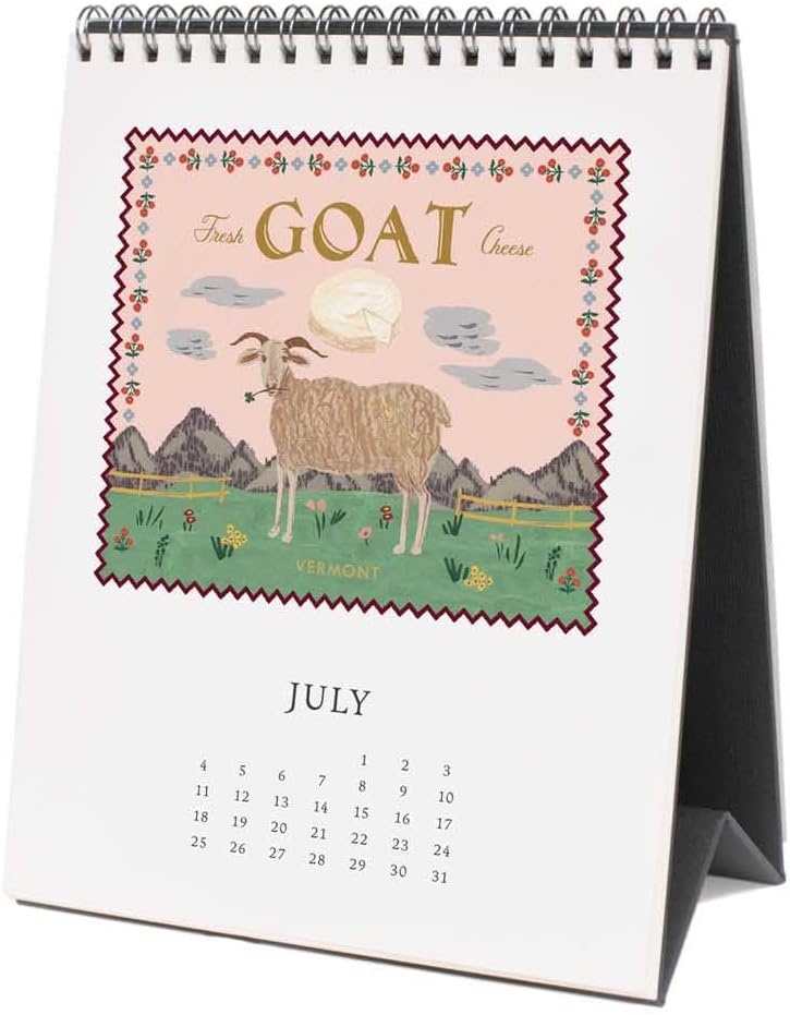 imageRIFLE PAPER CO 2027 Country Farm Desk Calendar Dated for the Months of January December 2027 Includes 12 Illustrations Remember Birthdays Anniversaries Celebrations and More