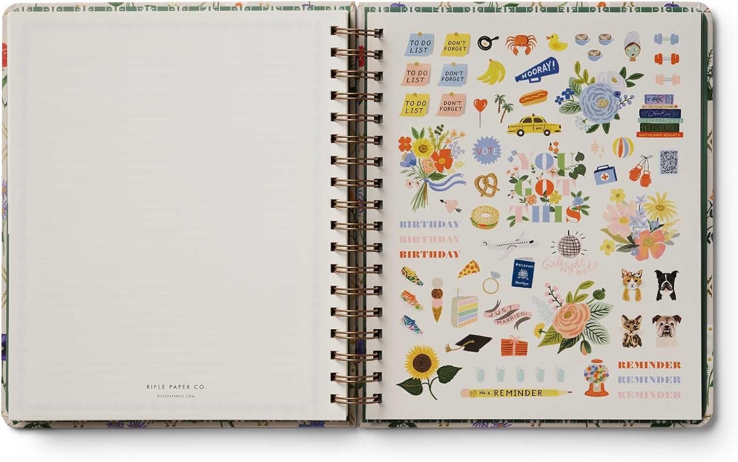 imageRIFLE PAPER CO 2027 Garden Study 17Month Academic Hardcover Spiral Planner Aug 2026 Dec 2027 10 L x 85 W Weekly and Monthly Pages Inspirational Quotes Stickers Illustrated Pocket Folder