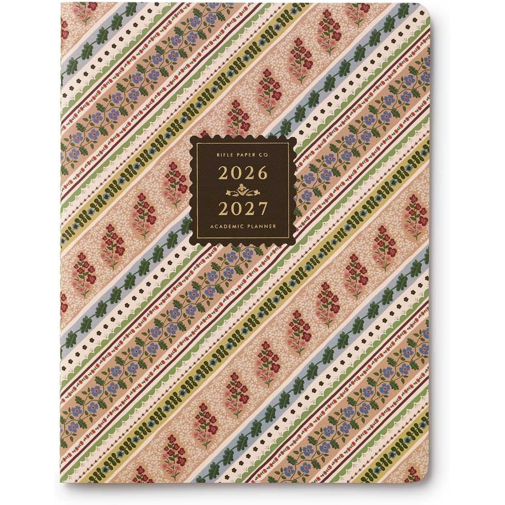 imageRIFLE PAPER CO 2027 Paisley 12Month Academic Appointment Notebook Aug 2026 July 2027 ThreadStitch Binding 975 L x 775 W Metallic Gold Foil Accents Monthly Pages amp Note Section
