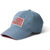 RIFLE PAPER CO. Americana Denim Baseball Cap, Women’s Baseball Hat, Classic Six-Panel Textile Print Cap with Adjustable Strap, Made from 100% Cotton, One Size Fits All