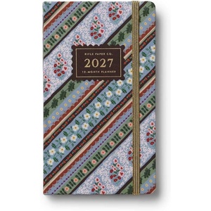 RIFLE PAPER CO. 2027 12-Month Hardcover Pocket Planner, January-December, Monthly and Weekly Pages for Detailed Planning, Space for Extra Notes (6.36″ L × 3.8″ W), Paisley