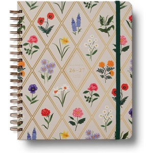 RIFLE PAPER CO. 2027 Garden Study 17-Month Academic Hardcover Spiral Planner, Aug. 2026 – Dec. 2027, 10″ L x 8.5″ W, Weekly and Monthly Pages, Inspirational Quotes, Stickers, Illustrated Pocket Folder