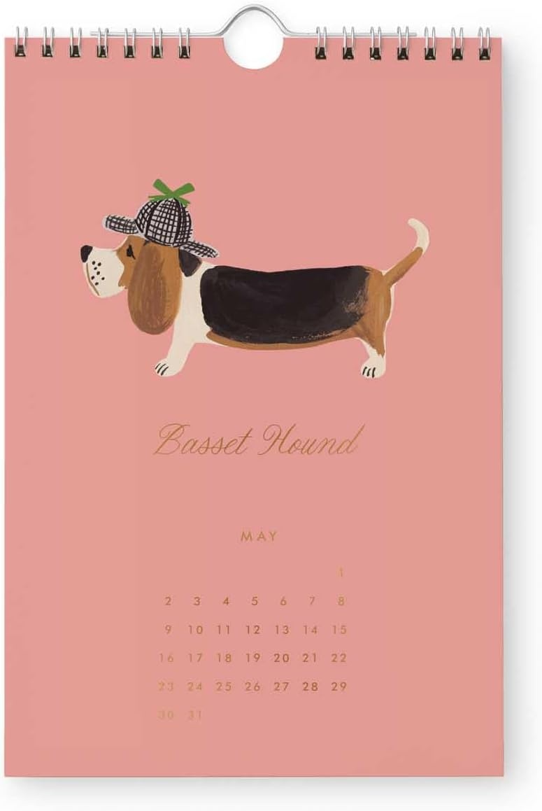 image:imageRIFLE PAPER CO 2027 Dog of the Month Kitchen Calendar Dated for the Months of Jan Dec 2027 Includes 12 Illustrations Remember Birthdays Anniversaries Celebrations and MoreCats Dogs