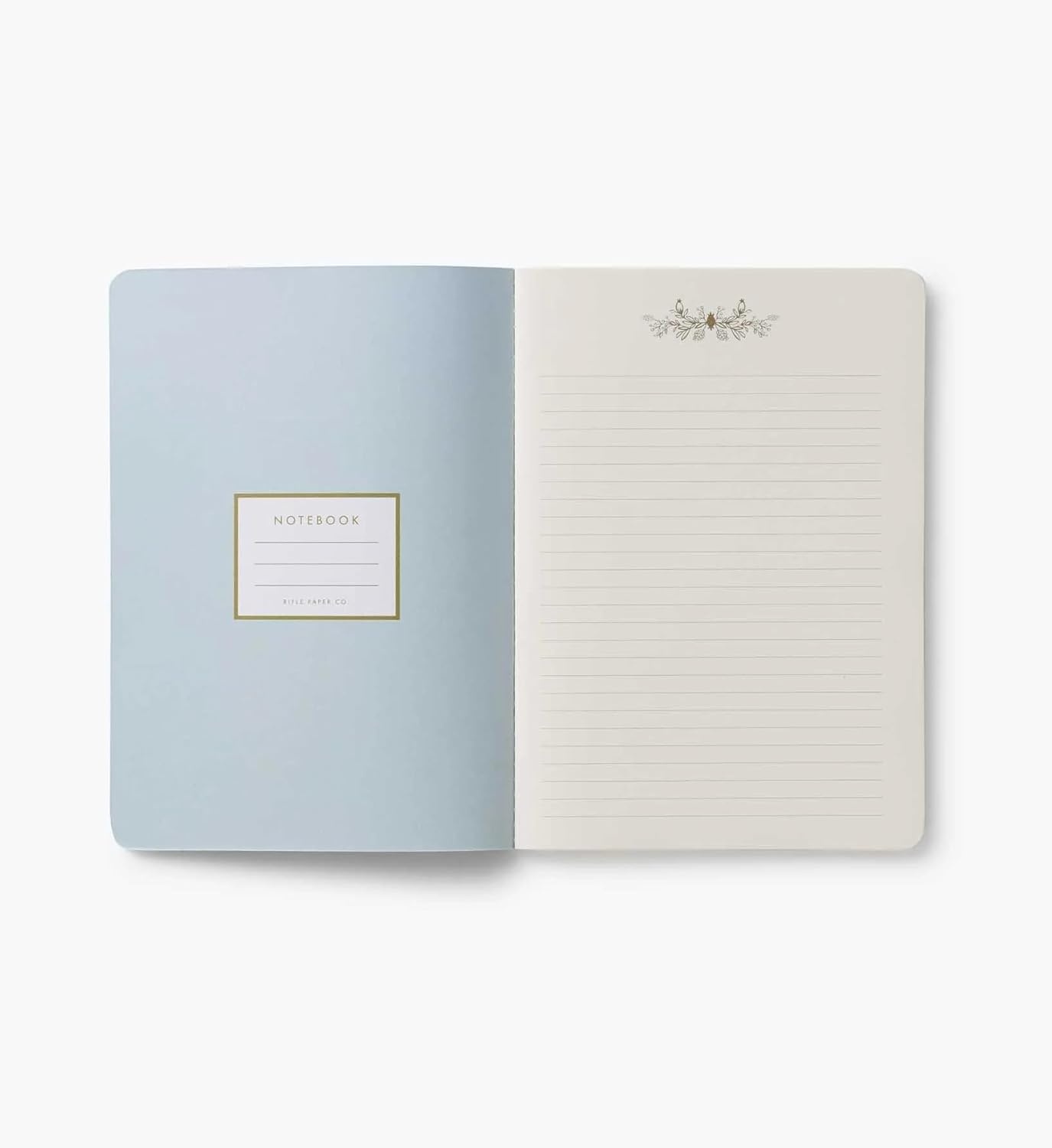 image:imageRIFLE PAPER CO Assorted Set of 3 Mimi Notebooks 85 L x 6 W Set Of 3 64 Ruled Pages With Gold Ink FullColor DieCut Canvas Cover With White Text Paper InteriorMimi