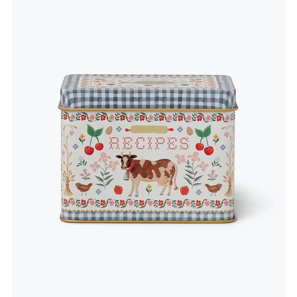 image:imageRIFLE PAPER CO Recipe Tin Includes 24 Individual Cards and 12 Dividers Holds Approximately 200 Inserts Box Size 425 W x 625 L x 5 H Home Sweet Home DesignHome Sweet Home