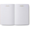RIFLE PAPER CO. Assorted Set of 3 Mimi Notebooks, 8.5″ L x 6″ W, Set Of 3, 64 Ruled Pages With Gold Ink, Full-Color Die-Cut Canvas Cover With White Text Paper Interior(Curio)