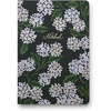 RIFLE PAPER CO. Assorted Set of 3 Mimi Notebooks, 8.5″ L x 6″ W, Set Of 3, 64 Ruled Pages With Gold Ink, Full-Color Die-Cut Canvas Cover With White Text Paper Interior(Hydrangea)
