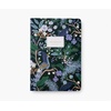 RIFLE PAPER CO. Assorted Set of 3 Mimi Notebooks, 8.5″ L x 6″ W, Set Of 3, 64 Ruled Pages With Gold Ink, Full-Color Die-Cut Canvas Cover With White Text Paper Interior(Peacock)
