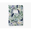 RIFLE PAPER CO. Assorted Set of 3 Mimi Notebooks, 8.5″ L x 6″ W, Set Of 3, 64 Ruled Pages With Gold Ink, Full-Color Die-Cut Canvas Cover With White Text Paper Interior(Peacock)