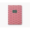 RIFLE PAPER CO. Assorted Set of 3 Mimi Notebooks, 8.5″ L x 6″ W, Set Of 3, 64 Ruled Pages With Gold Ink, Full-Color Die-Cut Canvas Cover With White Text Paper Interior(Dahlia)
