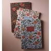RIFLE PAPER CO. Assorted Set of 3 Mimi Notebooks, 8.5″ L x 6″ W, Set Of 3, 64 Ruled Pages With Gold Ink, Full-Color Die-Cut Canvas Cover With White Text Paper Interior(Gracie)