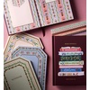 RIFLE PAPER CO. Assorted Set of 3 Mimi Notebooks, 8.5″ L x 6″ W, Set Of 3, 64 Ruled Pages With Gold Ink, Full-Color Die-Cut Canvas Cover With White Text Paper Interior(Gemma)