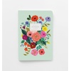 RIFLE PAPER CO. Assorted Set of 3 Mimi Notebooks, 8.5″ L x 6″ W, Set Of 3, 64 Ruled Pages With Gold Ink, Full-Color Die-Cut Canvas Cover With White Text Paper Interior(Multicolor)