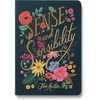 RIFLE PAPER CO. Assorted Set of 3 Mimi Notebooks, 8.5″ L x 6″ W, Set Of 3, 64 Ruled Pages With Gold Ink, Full-Color Die-Cut Canvas Cover With White Text Paper Interior(Jane Austen)