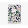 RIFLE PAPER CO. Assorted Set of 3 Mimi Notebooks, 8.5″ L x 6″ W, Set Of 3, 64 Ruled Pages With Gold Ink, Full-Color Die-Cut Canvas Cover With White Text Paper Interior(Peacock)