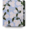 RIFLE PAPER CO. Assorted Set of 3 Mimi Notebooks, 8.5″ L x 6″ W, Set Of 3, 64 Ruled Pages With Gold Ink, Full-Color Die-Cut Canvas Cover With White Text Paper Interior(Hydrangea)