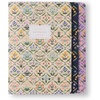 RIFLE PAPER CO. Assorted Set of 3 Mimi Notebooks, 8.5″ L x 6″ W, Set Of 3, 64 Ruled Pages With Gold Ink, Full-Color Die-Cut Canvas Cover With White Text Paper Interior(Estee)