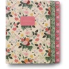 RIFLE PAPER CO. Assorted Set of 3 Mimi Notebooks, 8.5″ L x 6″ W, Set Of 3, 64 Ruled Pages With Gold Ink, Full-Color Die-Cut Canvas Cover With White Text Paper Interior(Dahlia)