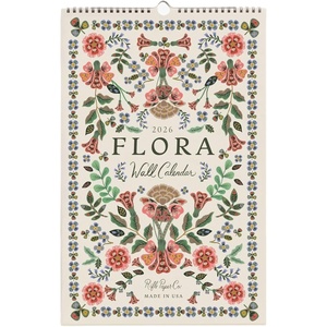 RIFLE PAPER CO. 2027 Dog of the Month Kitchen Calendar, Dated for the Months of Jan. – Dec. 2027, Includes 12 Illustrations, Remember Birthdays, Anniversaries, Celebrations and More(Flora)