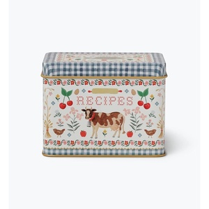 RIFLE PAPER CO. Recipe Tin, Includes 24 Individual Cards and 12 Dividers, Holds Approximately 200 Inserts, Box Size 4.25″ W x 6.25″ L x 5″ H, Home Sweet Home Design(Home Sweet Home)