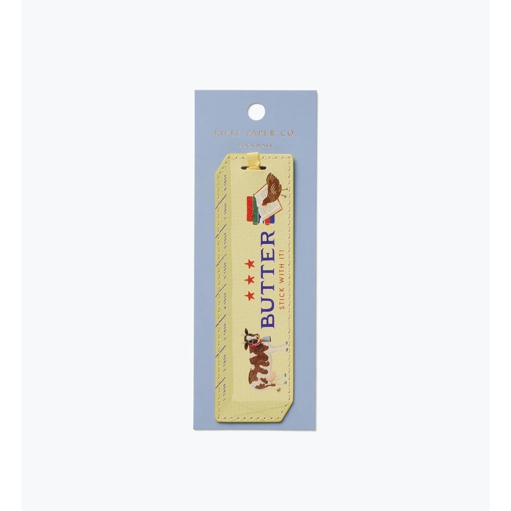 image:imageRIFLE PAPER CO Book Club Bookmark 6 L x 175 W Saffiano PU with a Grosgrain Ribbon Metallic Gold Foil Logo Perfect for Book Lovers Writers amp ReadersHome Sweet Home