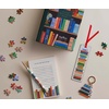 RIFLE PAPER CO. Book Club Bookmark 6″ L x 1.75″ W, Saffiano PU with a Grosgrain Ribbon, Metallic Gold Foil Logo, Perfect for Book Lovers, Writers, & Readers(Book Club)