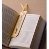 RIFLE PAPER CO. Book Club Bookmark 6″ L x 1.75″ W, Saffiano PU with a Grosgrain Ribbon, Metallic Gold Foil Logo, Perfect for Book Lovers, Writers, & Readers(Home Sweet Home)