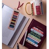 RIFLE PAPER CO. Book Club Bookmark 6″ L x 1.75″ W, Saffiano PU with a Grosgrain Ribbon, Metallic Gold Foil Logo, Perfect for Book Lovers, Writers, & Readers(Ladies Night Book Club)