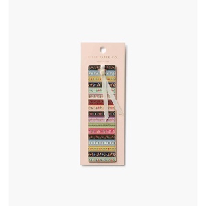 RIFLE PAPER CO. Book Club Bookmark 6″ L x 1.75″ W, Saffiano PU with a Grosgrain Ribbon, Metallic Gold Foil Logo, Perfect for Book Lovers, Writers, & Readers(Gemma)